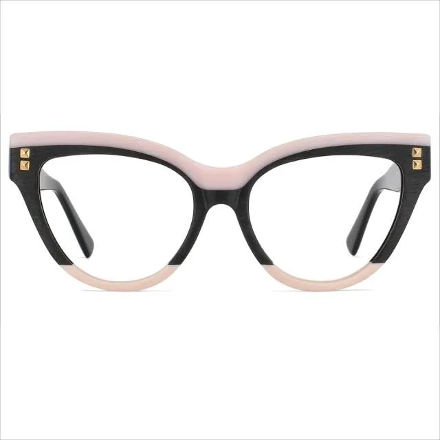 Celeste Oversized Two-Color Stitching Glasses Frame
