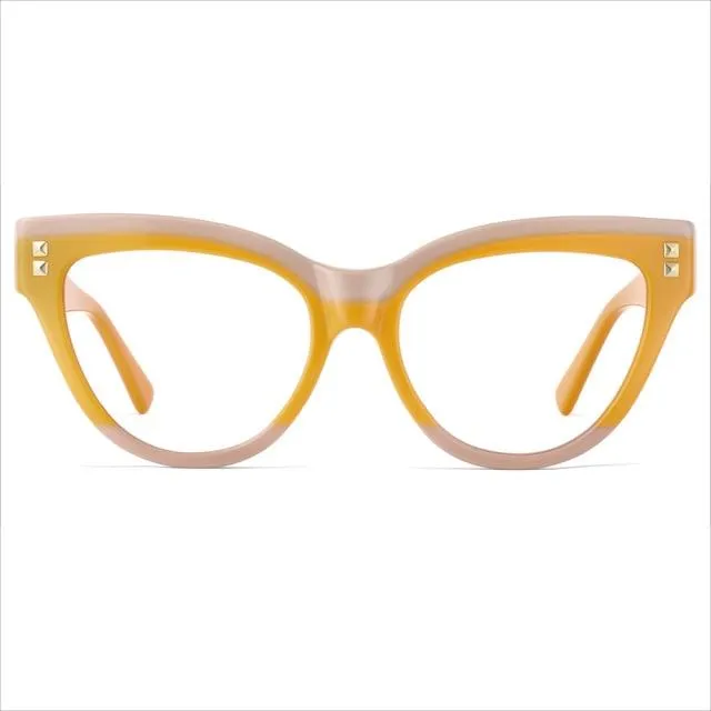 Celeste Oversized Two-Color Stitching Glasses Frame