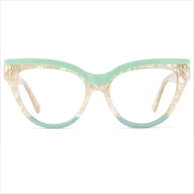 Celeste Oversized Two-Color Stitching Glasses Frame