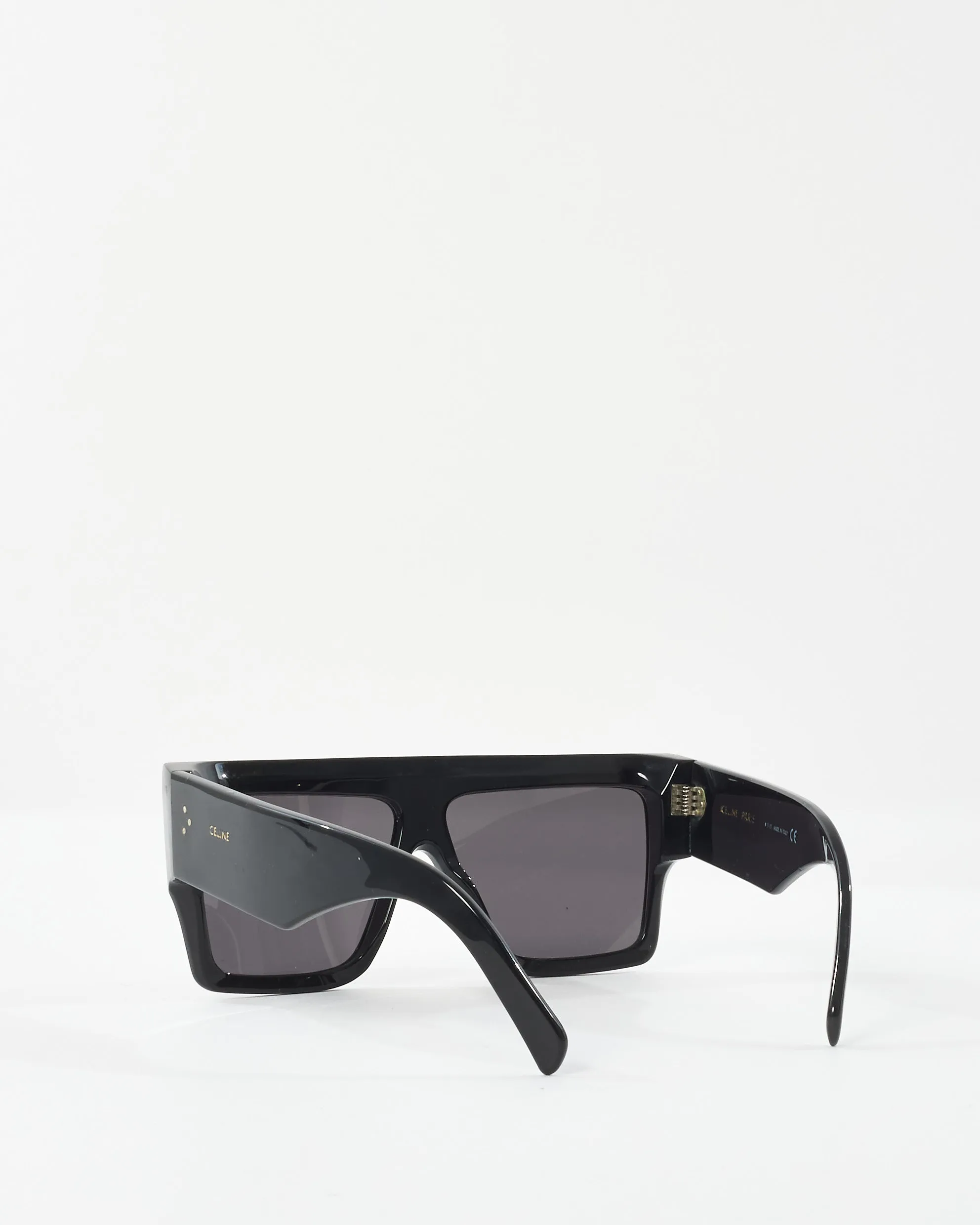 Celine Black Acetate CL400921 Oversized Flat Top Sunglasses