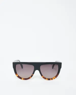 Celine Black & Tortoise Acetate Flap Top Oversized CL4001IN Sunglasses