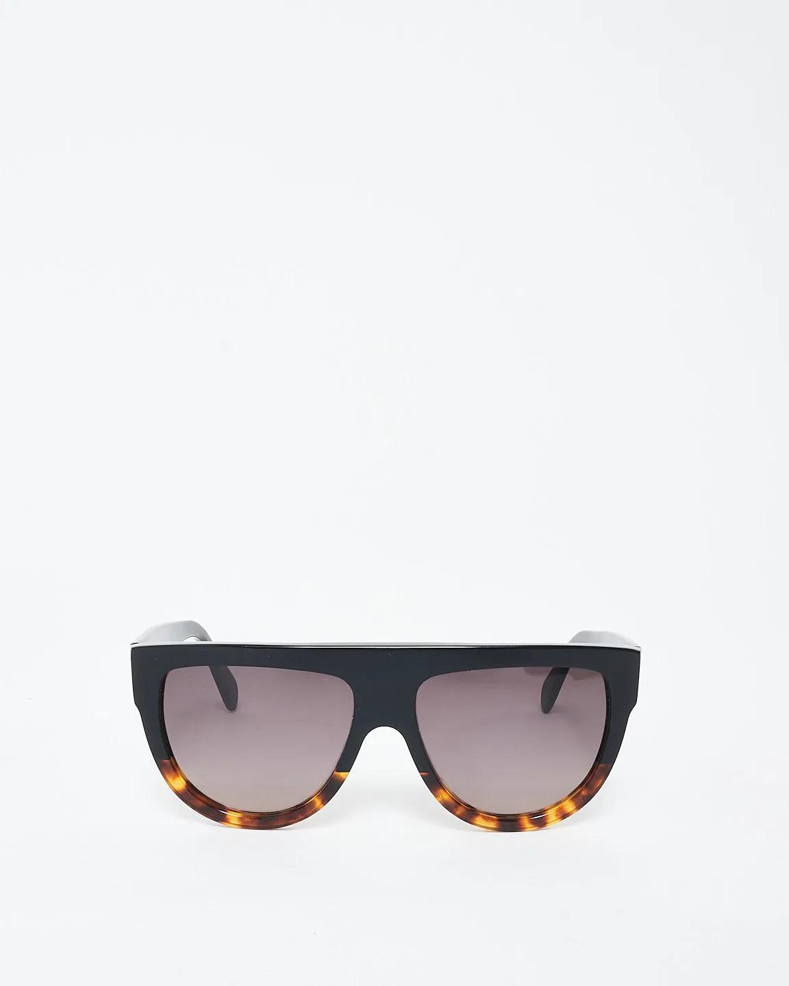 Celine Black & Tortoise Acetate Flap Top Oversized CL4001IN Sunglasses