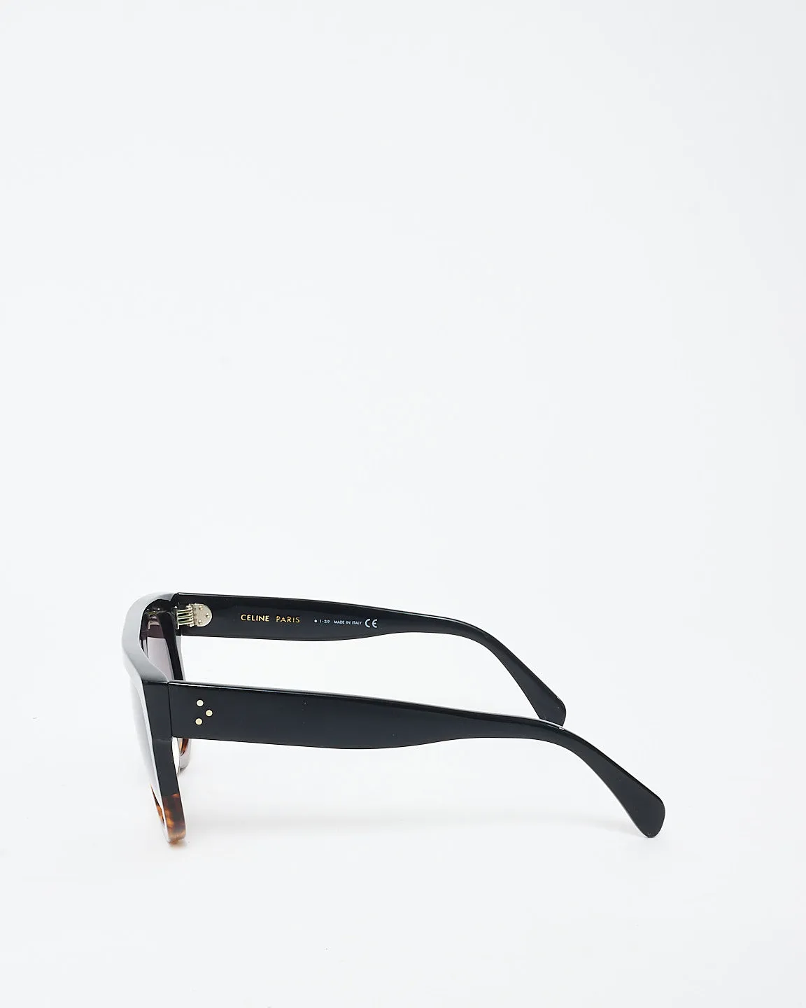 Celine Black & Tortoise Acetate Flap Top Oversized CL4001IN Sunglasses