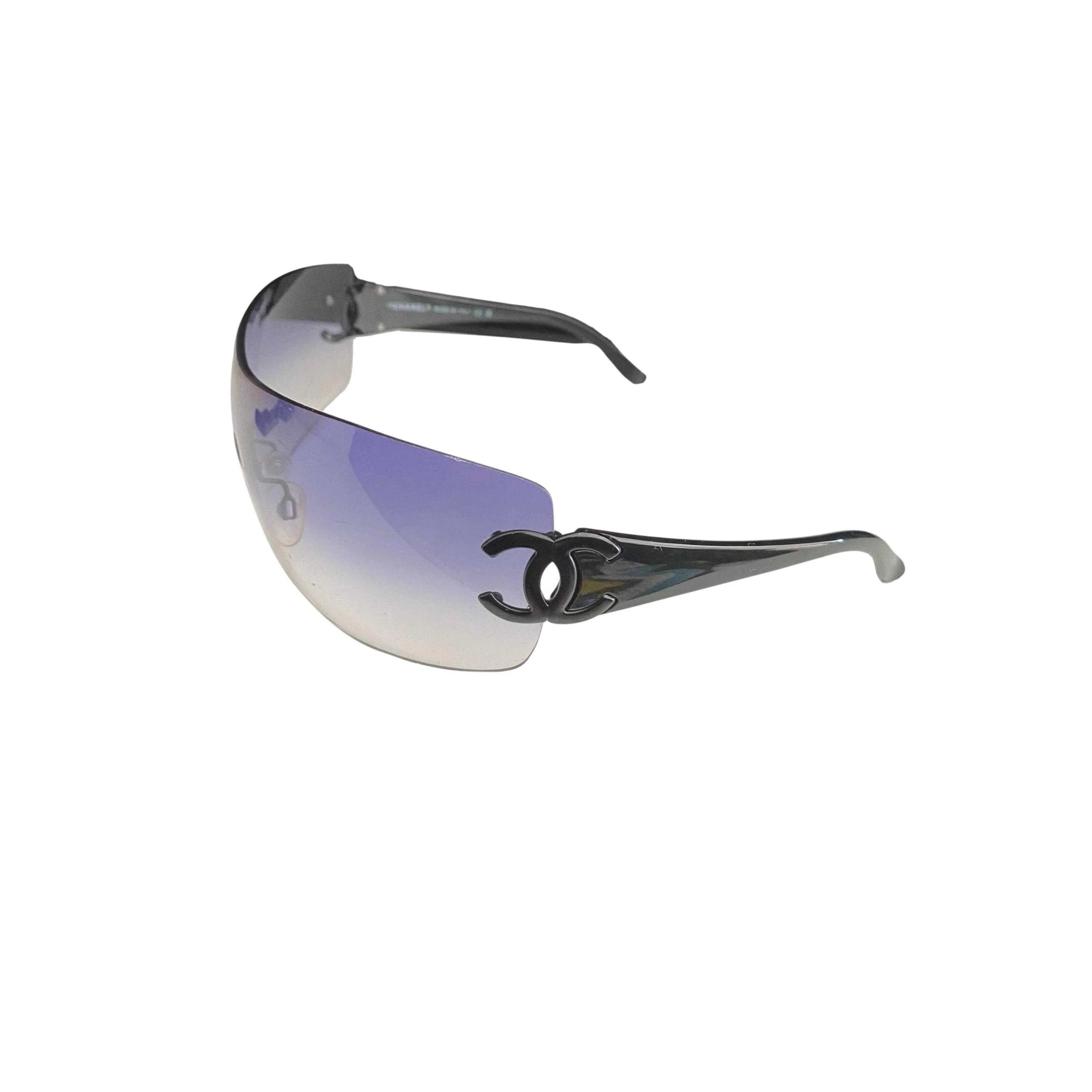 Chanel Purple Oversized Logo Sunglasses