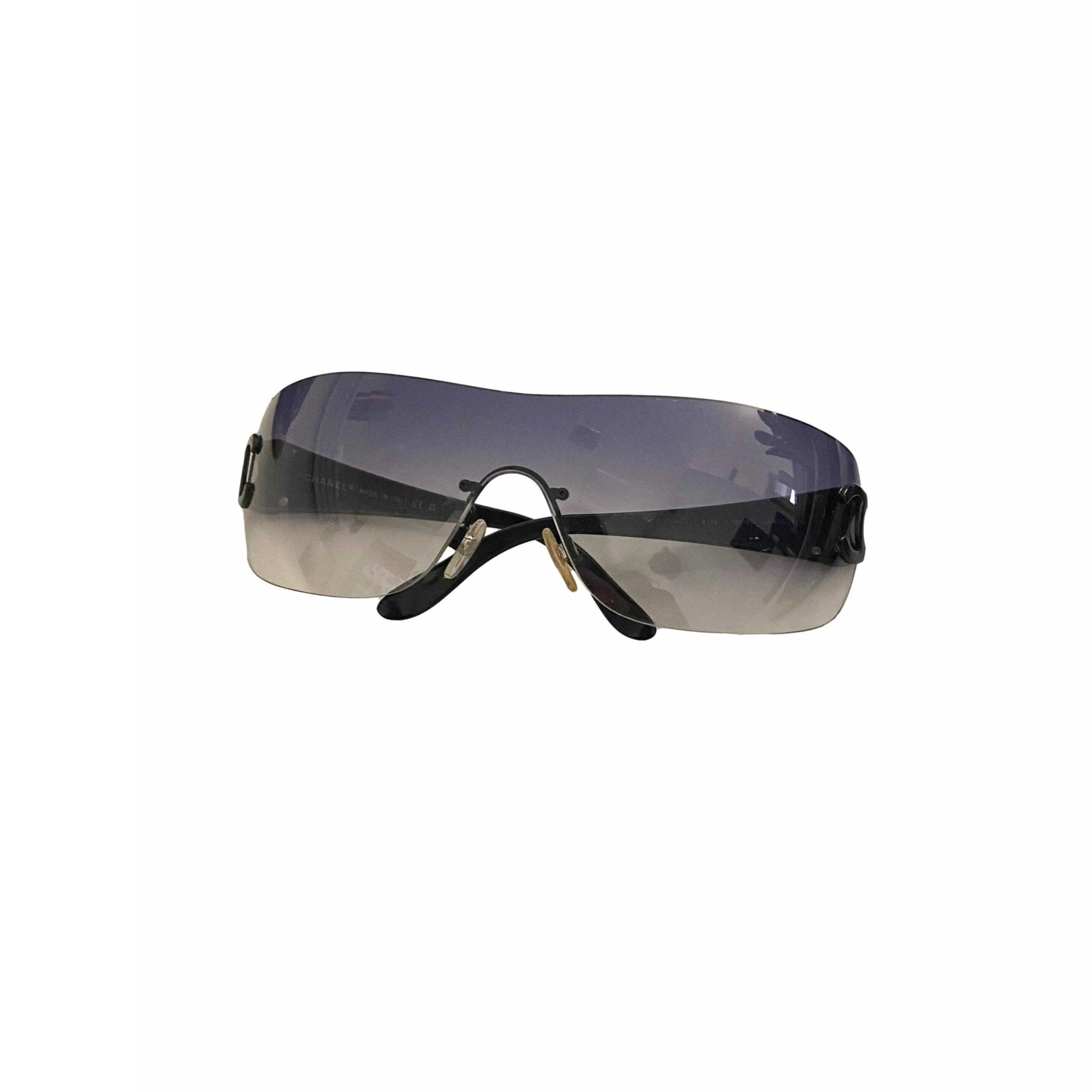 Chanel Purple Oversized Logo Sunglasses