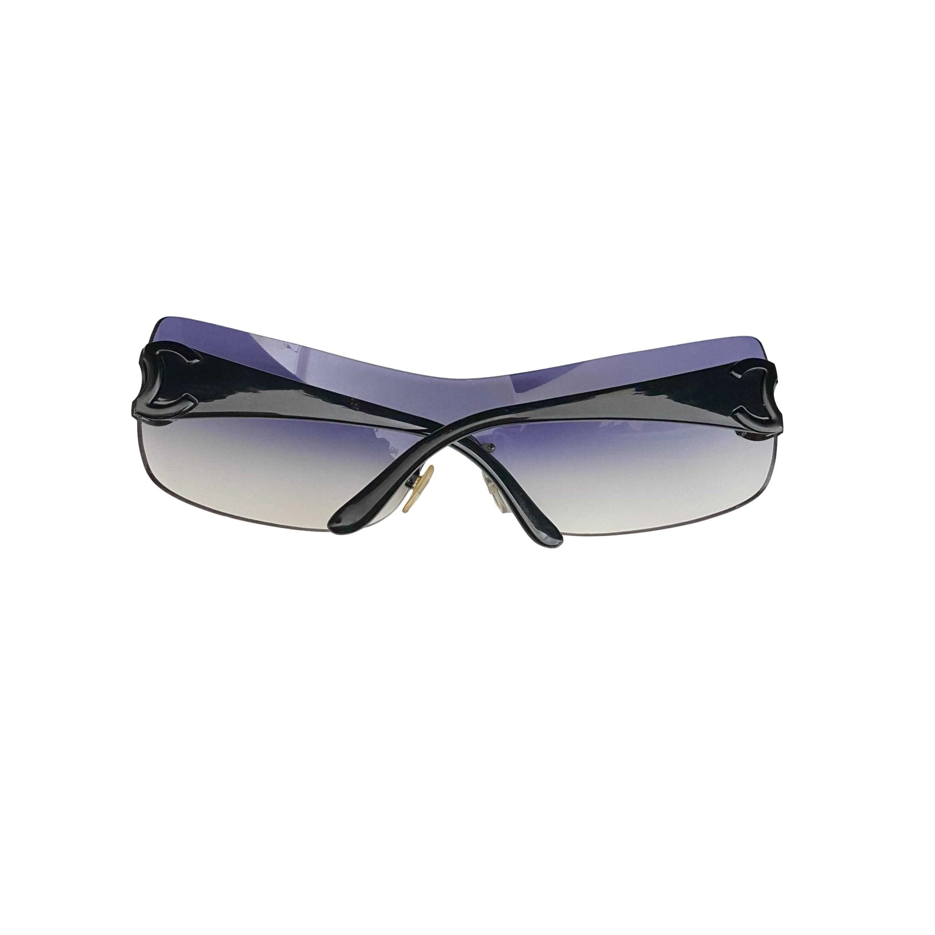 Chanel Purple Oversized Logo Sunglasses