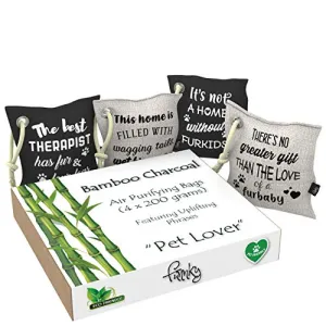 Charcoal Air Purifying Bags – Pack Of 4 Bags – Organic and Natural – Biodegradable – Non-Toxic and Reusable – Efficient Odor Absorbing Mechanism