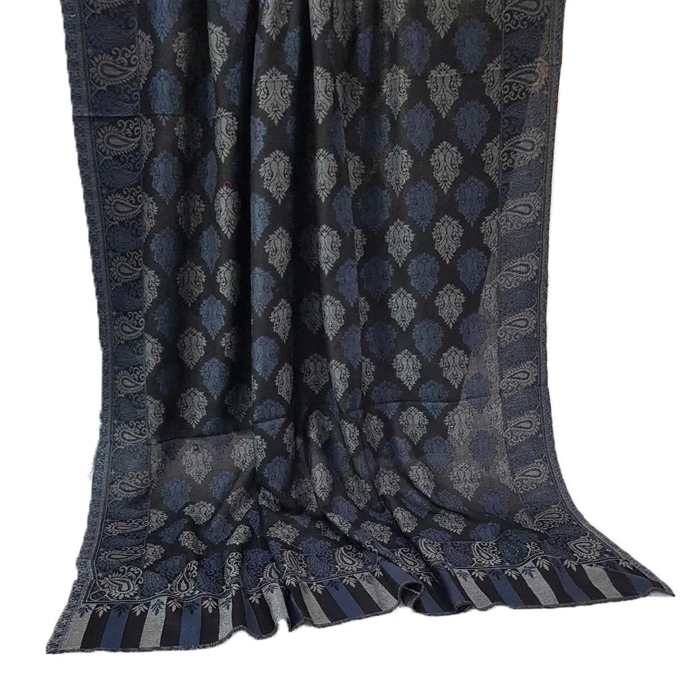 Charcoal-Kani Pashmina Shawl