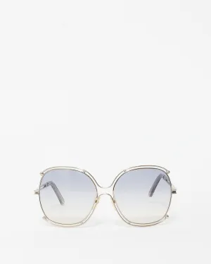 Chloé Grey & Silver Oversized Square Frame Sunglasses