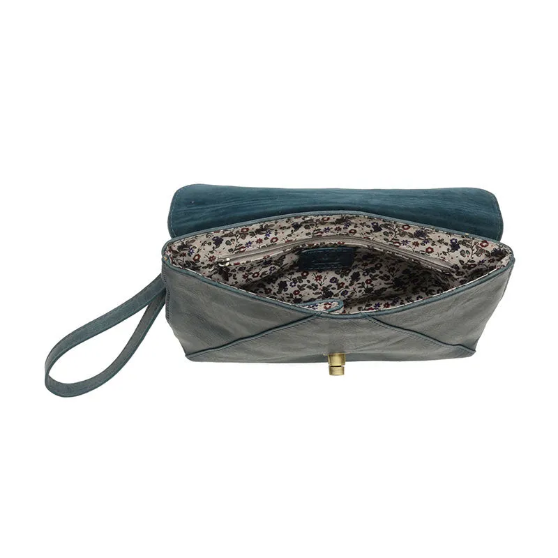 Claudia Keyhole Turnlock Envelope Crossbody in Deja Blue