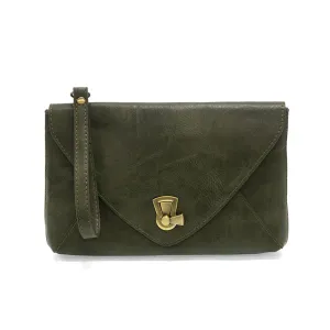 Claudia Keyhole Turnlock Envelope Crossbody in Forest Green
