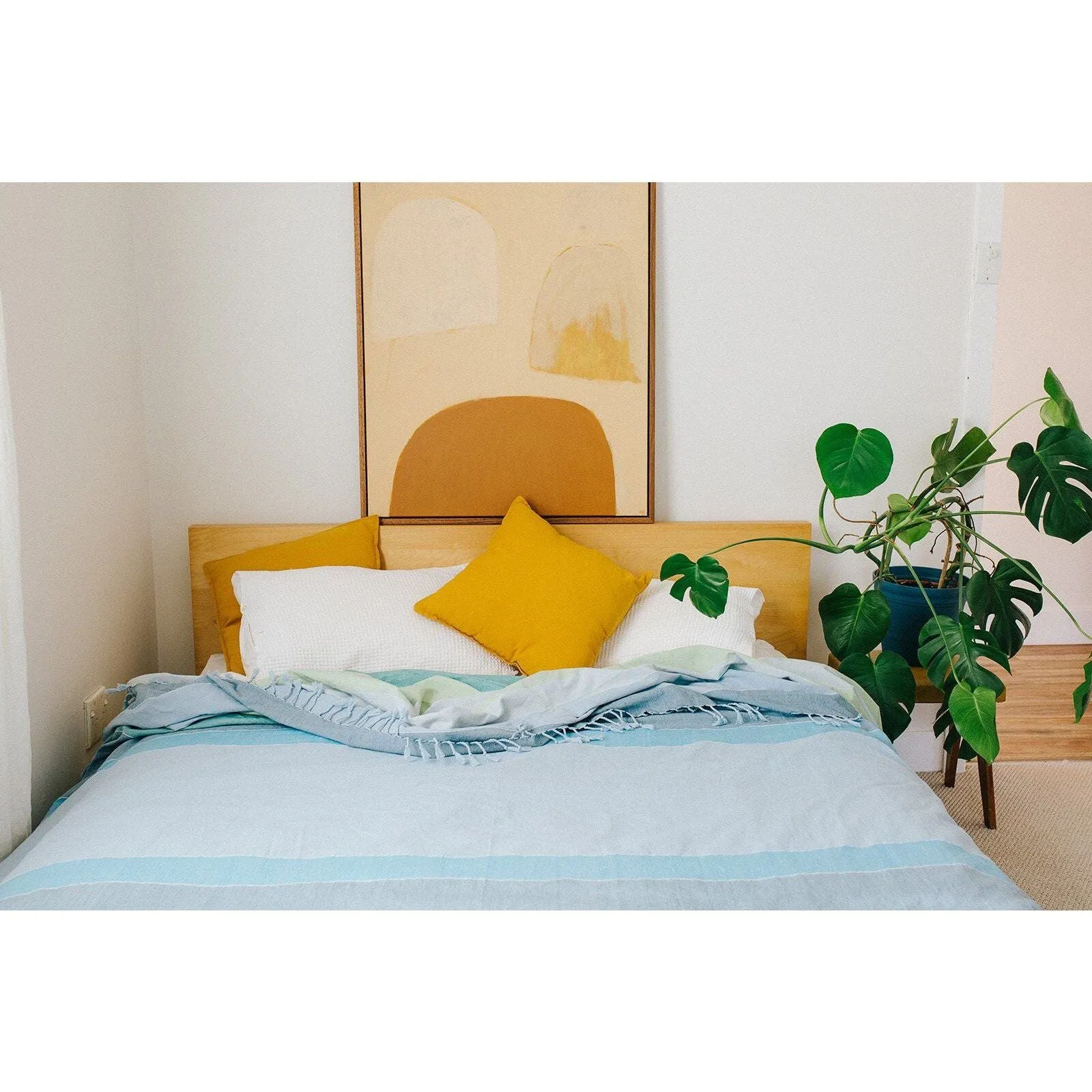 Coastal Calm Handloomed 100% Cotton Blanket/Throw