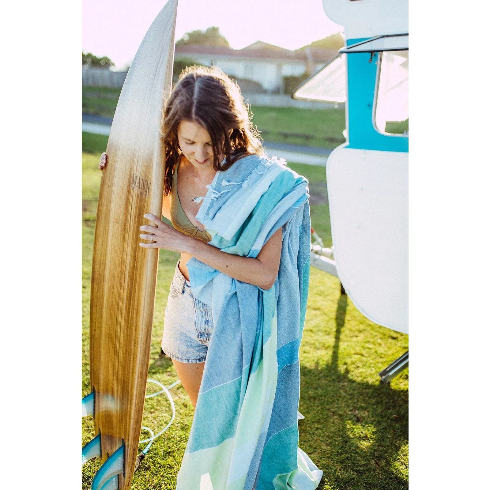 Coastal Calm Handloomed 100% Cotton Blanket/Throw