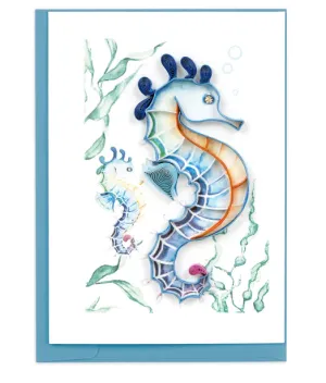 Colorful Seahorse Gift Enclosure Mini Quilling Card