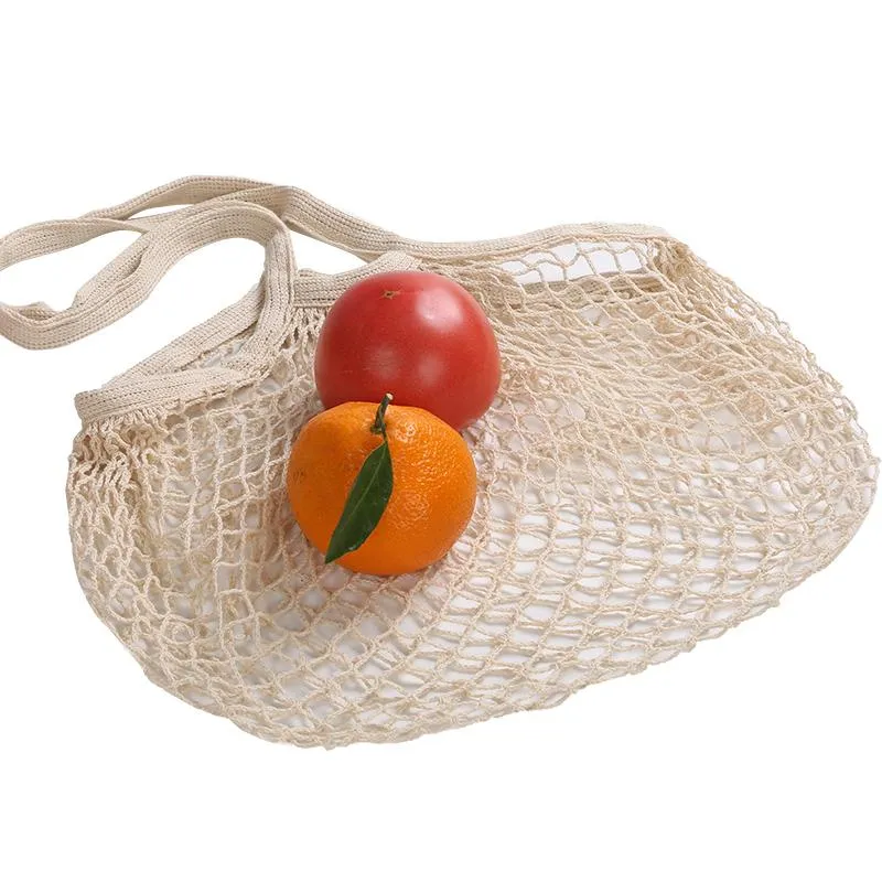 Cotton Mesh Produce and Grocery Bags w/ Long Handle – Eco-Friendly and Durable