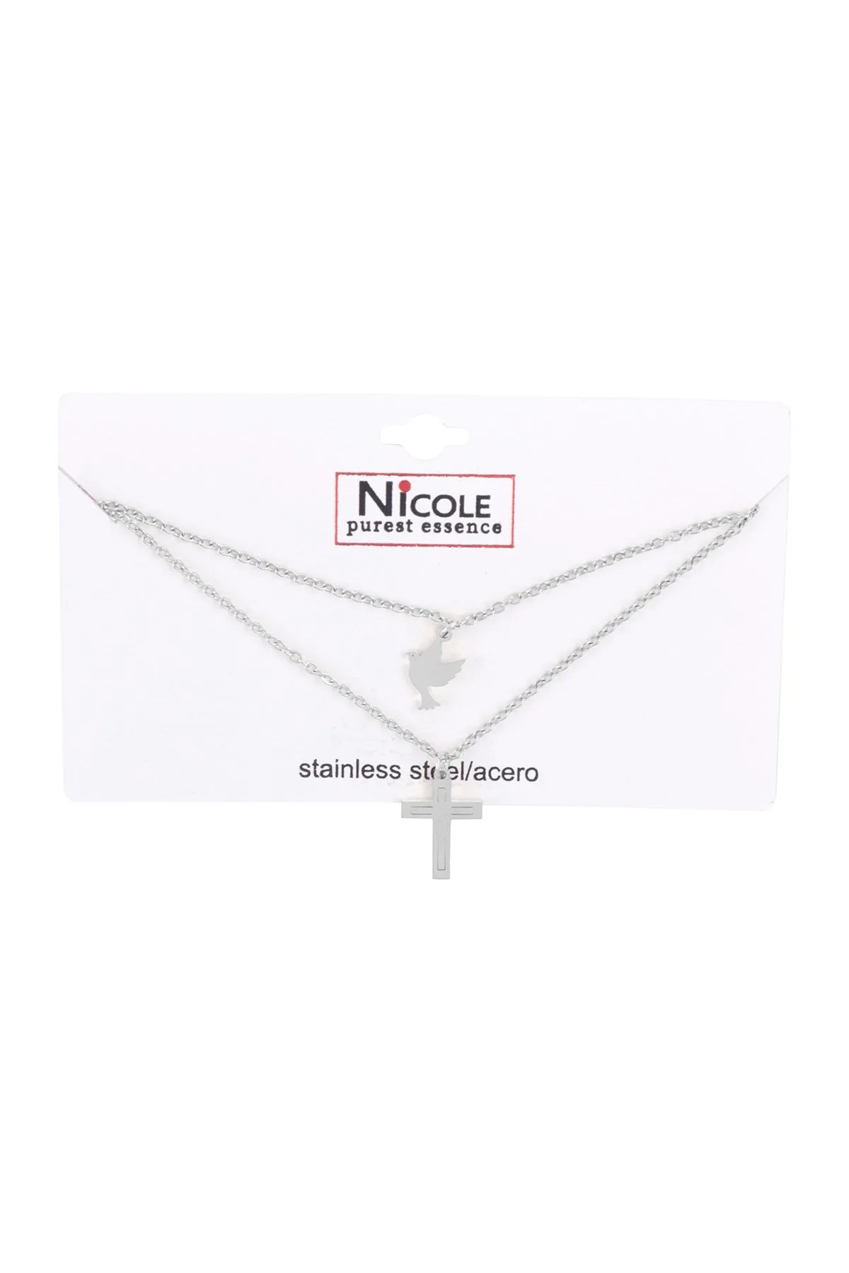 CROSS & DOVE PENDANT LAYERED NECKLACE SET