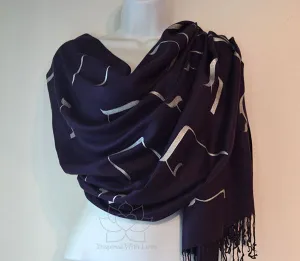 Custom Hand-painted Hebrew Alphabet Script Eggplant Scarf (100% Viscose) - Made to Order