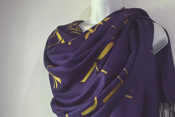 Custom Hand-painted Hebrew Shema Prayer Script Shawl (100% Viscose) - Made to Order