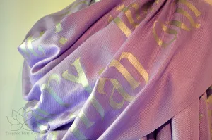 Custom Hand-painted Old English Script Pashmina Lavender Scarf (Viscose/Acrylic blend) - Made to Order
