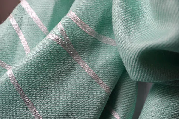 Custom Hand-painted Script Aqua Green Scarf (Viscose/Acrylic blend) - Made to Order