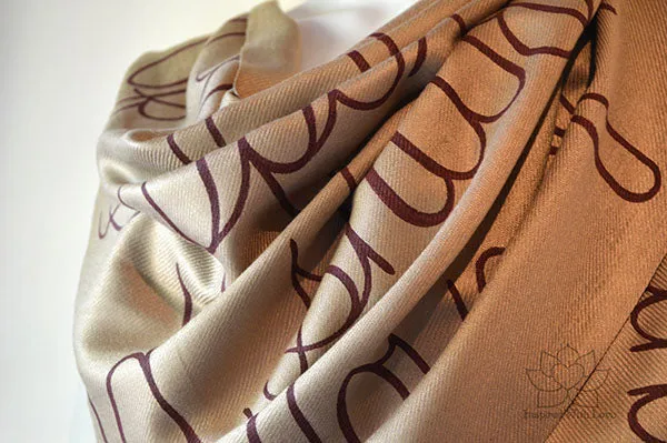 Custom Hand-painted Script Champagne Scarf (Viscose/Acrylic blend) - Made to Order
