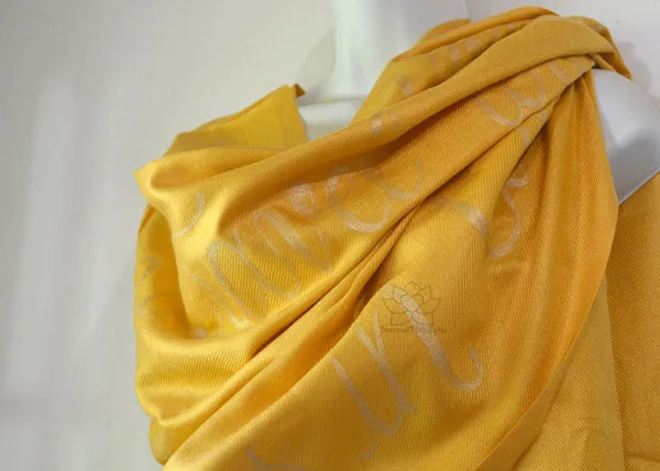 Custom Hand-painted Script Honey Gold Scarf (Viscose blend) - Made to Order - Inspired With Love