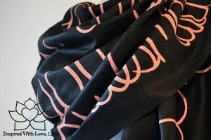 Custom Hand-painted Script Pashmina Black Scarf (Pashmina/Silk blend) - Made to Order