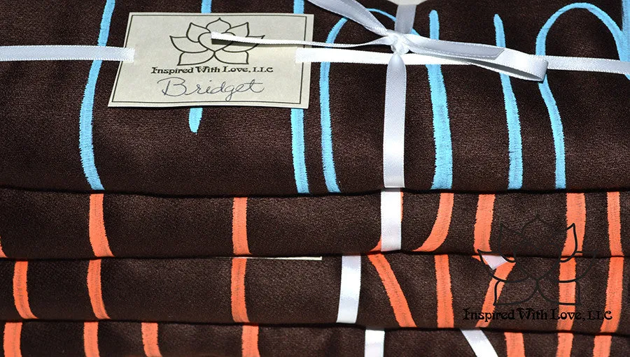 Custom Hand-painted Script Pashmina Chocolate Brown Scarf (Viscose/Acrylic blend) - Made to Order