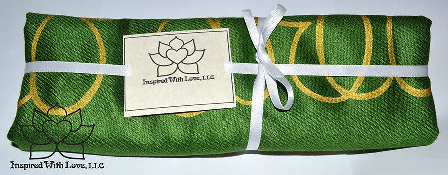 Custom Hand-painted Script Pashmina Forest Green Scarf (Viscose/Acrylic blend) - Made to Order