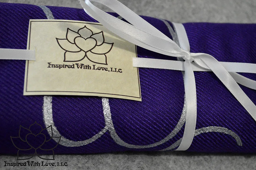 Custom Hand-painted Script Pashmina Grape Scarf (Viscose/Acrylic blend) - Made to Order
