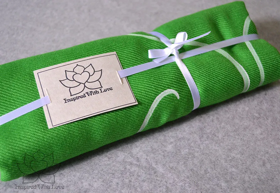 Custom Hand-painted Script Pashmina Kelly Green Scarf (Viscose/Acrylic blend) - Made to Order