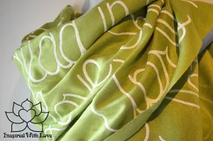 Custom Hand-painted Script Pashmina Lime Green Scarf (Pashmina/Silk blend) - Made to Order