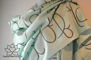 Custom Hand-painted Script Pashmina Mint Scarf (Viscose/Acrylic blend) - Made to Order