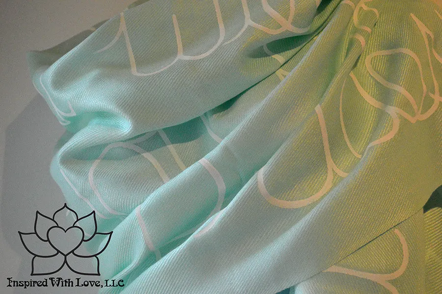Custom Hand-painted Script Pashmina Mint Scarf (Viscose/Acrylic blend) - Made to Order