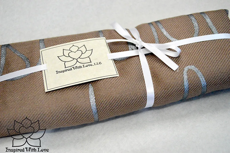 Custom Hand-painted Script Pashmina Mocha Scarf (Pashmina/Silk blend) - Made to Order
