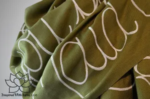 Custom Hand-painted Script Pashmina Olive Green Scarf (Pashmina/Silk blend) - Made to Order