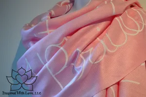 Custom Hand-painted Script Pashmina Pink Scarf (Pashmina/Silk blend) - Made to Order