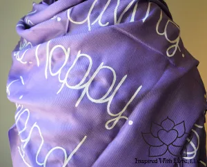 Custom Hand-painted Script Pashmina Purple Scarf (Viscose/Acrylic blend) - Made to Order