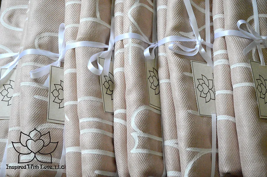 Custom Hand-painted Script Pashmina Seashell Scarf (Pashmina/Silk blend) - Made to Order