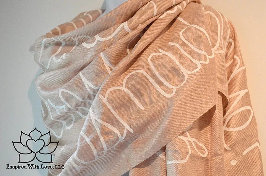 Custom Hand-painted Script Pashmina Seashell Scarf (Viscose/Acrylic blend) - Made to Order