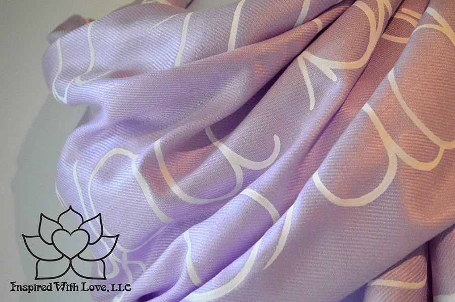Custom Hand-painted Script Pashmina Thistle Scarf (Pashmina/Silk blend) - Made to Order