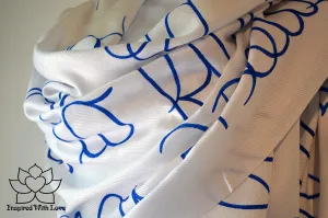 Custom Hand-painted Script Pashmina White Scarf (Viscose/Acrylic blend) - Made to Order