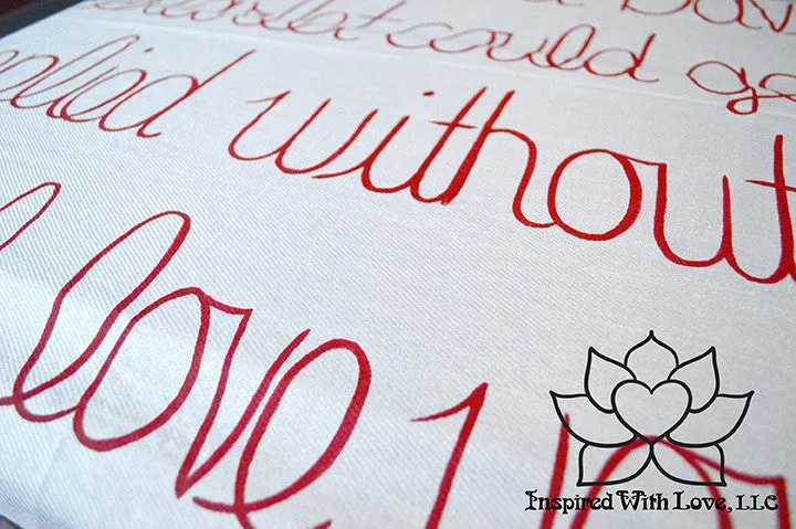 Custom Hand-painted Script Pashmina White Scarf (Viscose/Acrylic blend) - Made to Order