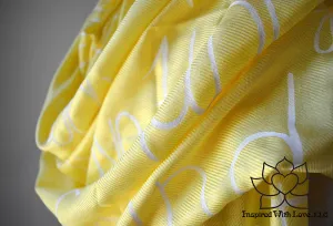 Custom Hand-painted Script Pashmina Yellow Scarf (Viscose/Acrylic blend) - Made to Order