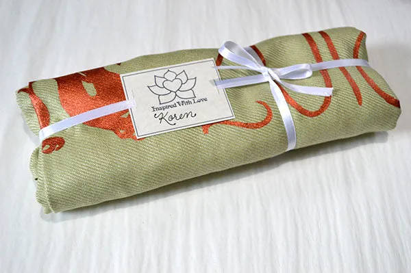 Custom Hand-painted Script Sage Scarf (Viscose/Acrylic blend) - Made to Order