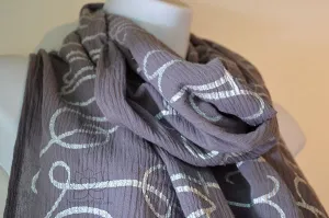 Custom Message 100% Cotton Gauze Dark Gray Scarf (Made to Order)