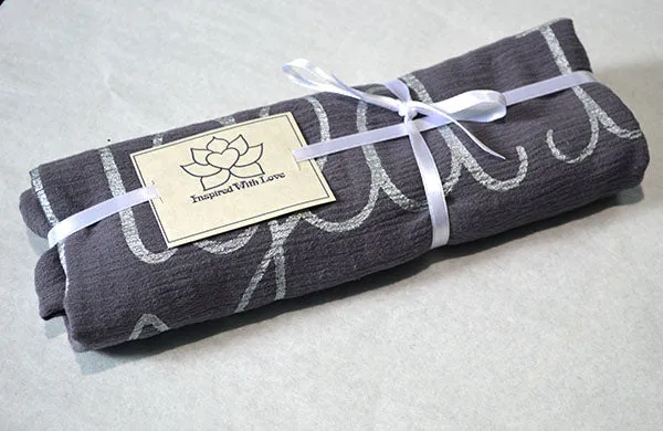 Custom Message 100% Cotton Gauze Dark Gray Shawl (Made to Order)