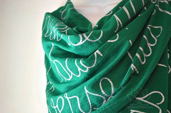 Custom Message 100% Cotton Gauze Flag Green Shawl (Made to Order)