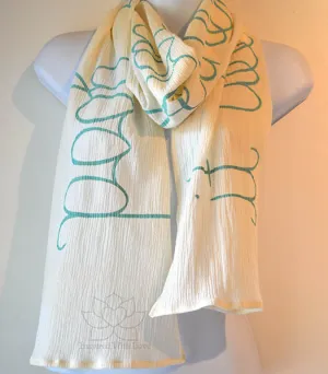 Custom Message 100% Cotton Gauze Ivory / Cream Scarf (Made to Order)