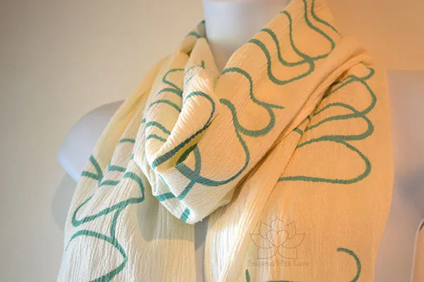 Custom Message 100% Cotton Gauze Ivory / Cream Scarf (Made to Order)
